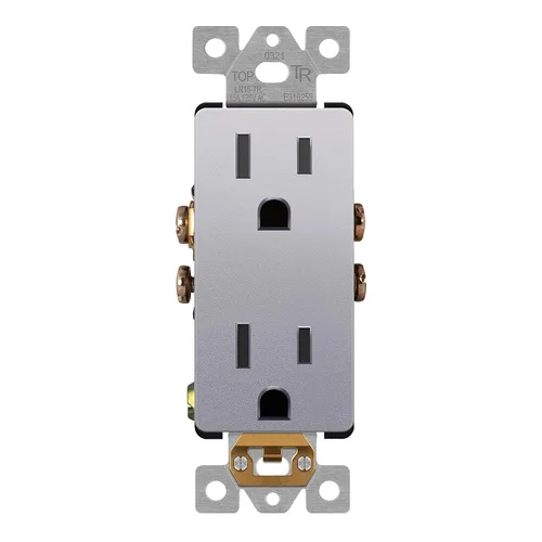 Miniatura 14 de LIDER LR15-TR-GD5P - Receptáculo decorativo mate c/tapa frontal intercambiable, tomacorriente a prueba de manipulaciones/niños, autoconexión a Dorado
