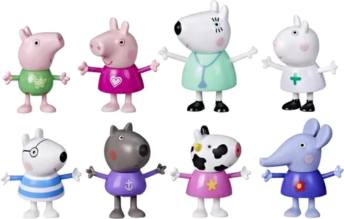 Peppa Pig Paquete de figuras de Dr. Polar Bear Calls On Peppa and Friends, incluye 8 figuras, juguetes preescolares, a partir de 3 años (exclusivo