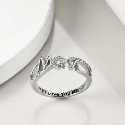 Miniatura 3 de YFN Anillos para mamá y madre para mujer, anillos de plata de ley para mujer
