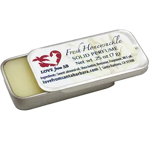 Perfume sólido compacto personal de madreselva fresca | Lujoso regalo de spa artesanal para ella | Conveniente, cabe en tu bolso o bolsa de viaje |