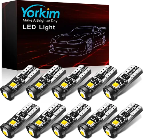 Miniatura 11 de Yorkim - Bombilla LED 194 ámbar, libre de error Canbus, 3-SMD 2835, T10 ámbar para interior, para luz de techo, mapa, puerta, cortesía, matrícula