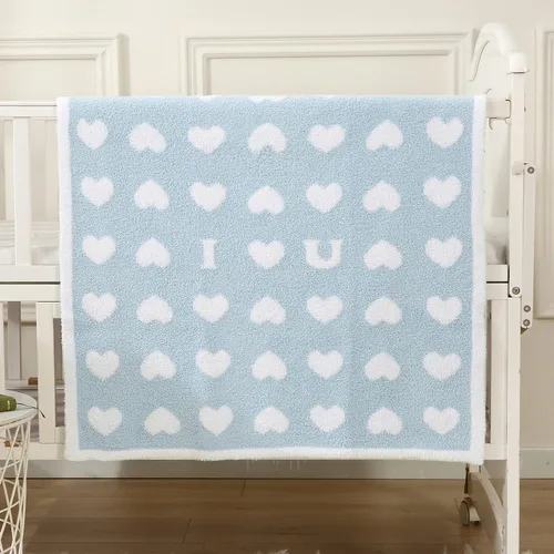 BOBOYOYO Mantas de felpa para bebés recién nacidos, niñas y niños, con corazón, suaves, mullidas, cálidas, manta envolvente de recepción 30 x 30