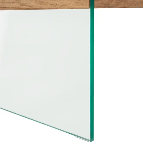 Miniatura 7 de SAFAVIEH Home Collection Jacob - Mesa de centro rectangular con patas de cristal transparente y parte superior marrón natural