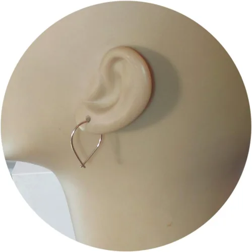 Miniatura 3 de Pendientes de aro en forma de pez en alambre relleno de oro amarillo sin cierre