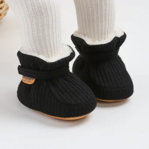 Miniatura 107 de Botines de forro polar para bebés, niños y niñas, pantuflas antideslizantes con agarre suave, zapatos de calcetín para recién nacidos, cuna