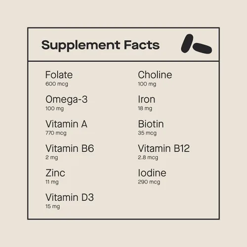Miniatura 2 de Modern Fertility Multivitamínico prenatal Desarrollado con obstetra-ginecólogos, contiene 12 nutrientes esenciales para apoyo antes, durante
