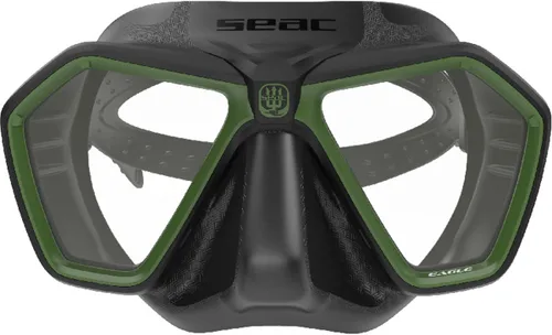 Miniatura 2 de SEAC Eagle, máscara compacta de bajo volumen para apnea y pesca submarina, verde, ajuste regular