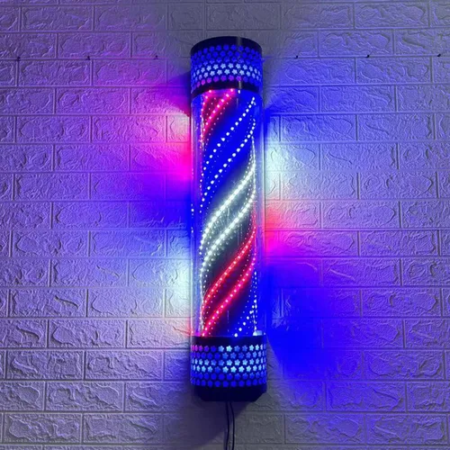 Luz LED giratoria colorida de 35.4 pulgadas, poste de peluquería, postes de peluquería al aire libre, letreros de barbería para barbería, luz
