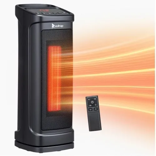 Miniatura 8 de ROVSUN Calentador de espacio eléctrico de 24 pulgadas con control remoto y APP, calentador de torre portátil de 1500 W con oscilación