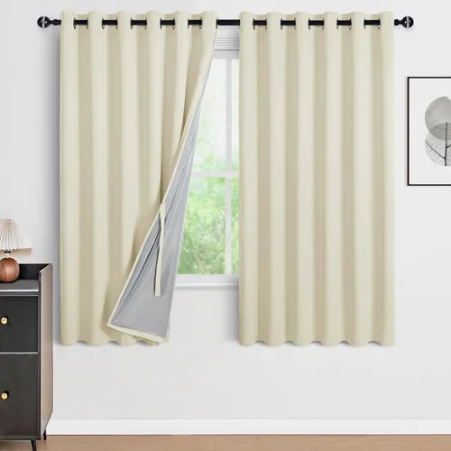 Miniatura 73 de DWCN Cortinas 100% opacas de 84 pulgadas de largo para dormitorio con forro negro, paneles de cortina de ventana de doble capa con aislamiento Azul