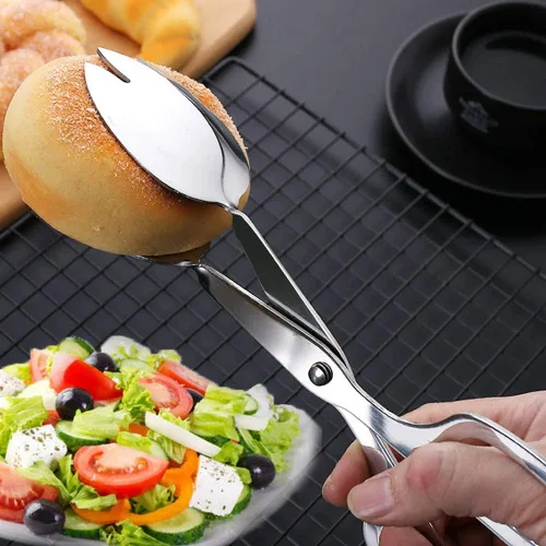 Miniatura 2 de Paquete de 2 pinzas para bufé, pinzas de ensalada de acero inoxidable, pinzas para servir para cocina del hogar, pasteles, pan, catering, fiesta
