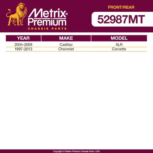 Miniatura 2 de Metrix Premium - Barra estabilizadora delantera y trasera K750136 compatible con Cadillac XLR 2004-2009, Cadillac XLR 2004-2009, Chevrolet Corvette