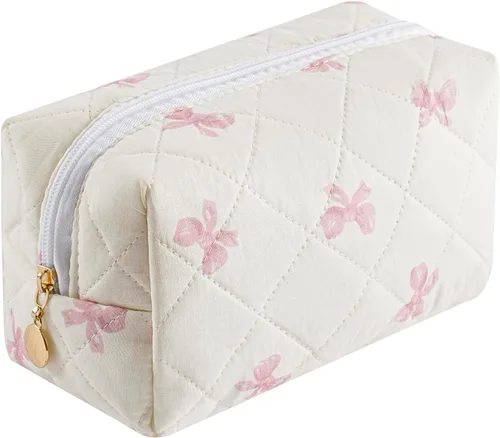 Miniatura 47 de Bolsa de maquillaje de viaje para mujeres y niñas, bolsa de maquillaje con cremallera, flores florales, organizador de maquillaje, bolsa de tela