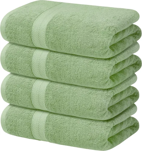 Miniatura 8 de Avalon Towels Juego de 4 toallas de baño beige (27 x 54 pulgadas), 100% algodón absorbente y de secado rápido, toallas beige para baño, súper suaves