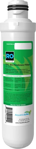 AquaticLife Twist-In 75 GPD RO Membrana Cartucho de filtro de repuesto para ósmosis inversa Sistema de filtro de agua de desionización unidades