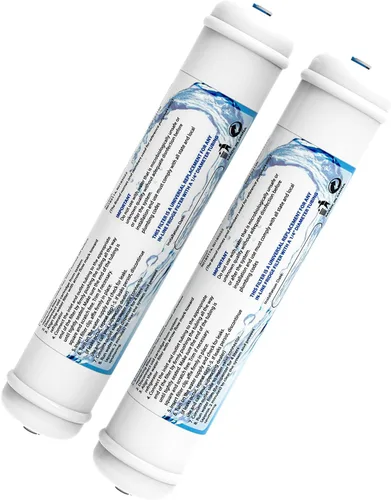 Paquete de 2 filtros de agua en línea de 1/4 pulgadas, cartucho de repuesto de conexión rápida, filtro de bloque de carbón activado en línea para