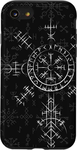 Miniatura 17 de Carcasa celta Vegvísir para iPhone 11, diseño de brújula vikinga, color celta