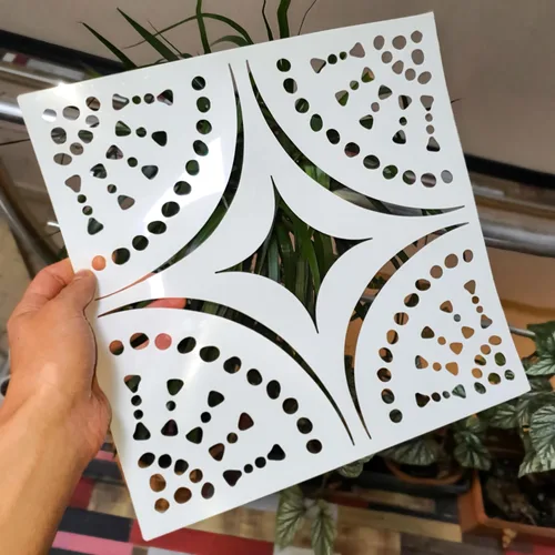Miniatura 7 de 2 piezas plantillas de pintura para azulejos de 12" x 12" para paredes y pisos - Reutilizables - Plantillas para pintura - Plantilla para decoración