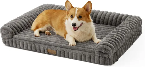 Miniatura 17 de COZY KISS Cama para perros pequeños de piel de conejo sintética, sofá ortopédico de espuma de 30 x 20 pulgadas con lados, funda extraíble lavable