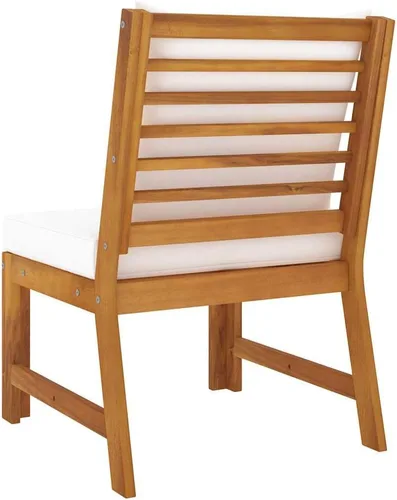 Miniatura 5 de vidaXL Sofá medio, sofá seccional con cojines, asiento modular con mesa de té, juego de muebles de exterior para jardín, rústico, madera de acacia