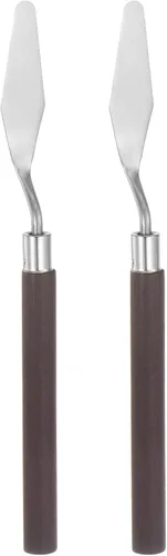 HARFINGTON 2 cuchillos de paleta n.º 4 de 0.591 in de ancho, espátula puntiaguda grande de acero inoxidable, cuchillo de paleta de pintura con mango