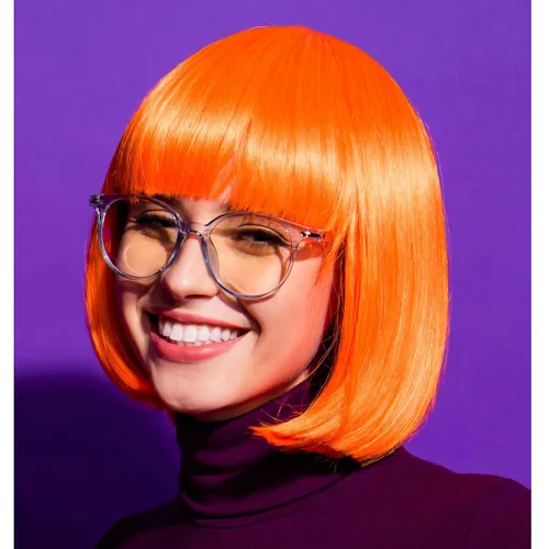 Miniatura 10 de Peluca azul Bob con flequillo de 12 pulgadas, peluca azul real corta de fibra sintética Bob para mujer, pelucas cortas Bob y peluca de cosplay