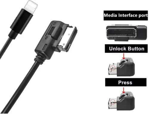 Miniatura 6 de Cables de audio AMI - Cable auxiliar de interfaz musical compatible con A3/A4/A5/A6/A8/S4/S6/S8/Q5/Q7 con sistema MMI 3G+ para 13 Pro, 13 Pro Max