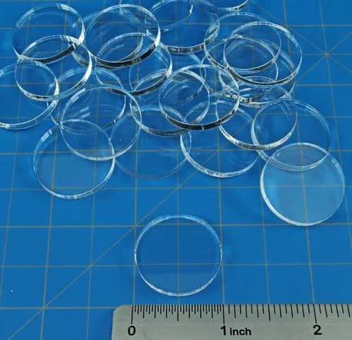 Miniatura 2 de LITKO - Bases redondas de 1 pulgada, compatible con D&D y Pathfinder, transparente de 0.118 in Set of 25 25mm — fits Medium creatures Sturdy
