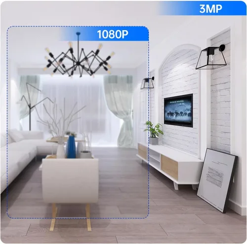 Miniatura 5 de EVERSECU HD 2K 3.0MP Cámara de seguridad de bombilla inalámbrica con conector de luz E27, seguimiento automático PTZ, audio de dos vías, visión