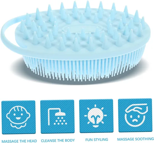 Miniatura 6 de Shower Brush with Soft Silicone Bristles for Deep Cleansing and Sensory Training Dual Sided Body Scrubber for Gentle Exfoliation and Massage