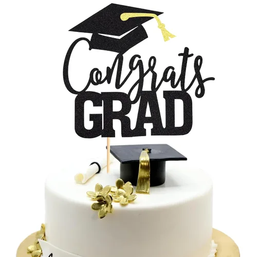 Miniatura 35 de Arthsdite 1 Pieza Decoración para Pastel de Graduación con Purpurina Dorada "So Proud of You" - 2025 Graduado Felicitaciones Senior Decoración