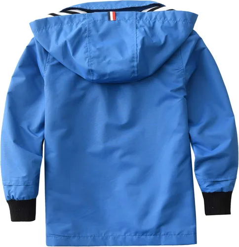 Miniatura 2 de Hiheart - Chaqueta infantil para la lluvia, con capucha y forro de algodón, impermeable