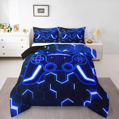Miniatura 50 de Erosebridal Juego de edredón con estampado de leopardo, tamaño individual para niños, edredón de guepardo occidental, negro y gris, juego de ropa