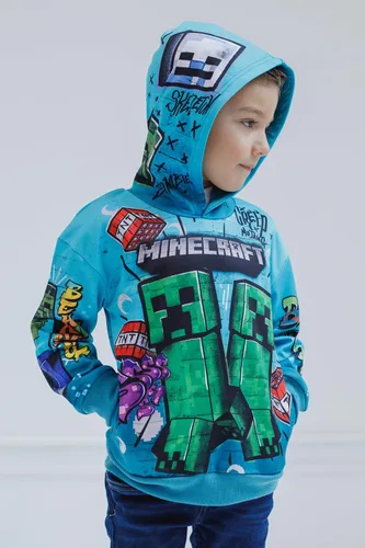 Miniatura 4 de Minecraft Creeper Zombie Steve - Sudadera con capucha de forro polar para niños pequeños a grandes