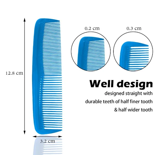 Miniatura 2 de Soft 'N Style Juego de 4 peines para el cuidado del cabello - No se rompen - peine para hombres/peine de dientes finos/peines para cabello Azul