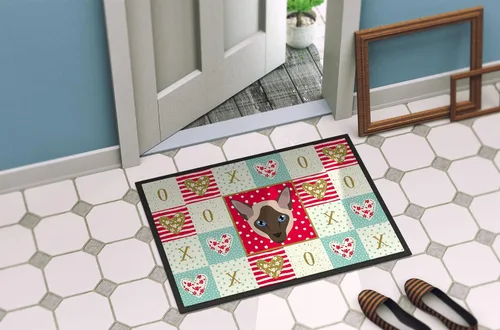 Miniatura 4 de Caroline's Treasures CK5162MAT - Tapete moderno siamés con diseño de gato de 18 x 27 pulgadas, tapete rojo para puerta delantera, para interiores