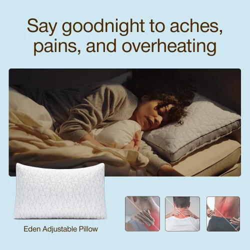Miniatura 3 de Coop Home Goods Eden - Almohada de cama tamaño Queen para dormir de espalda, estómago y de lado, gel refrescante de espuma viscoelástica suave