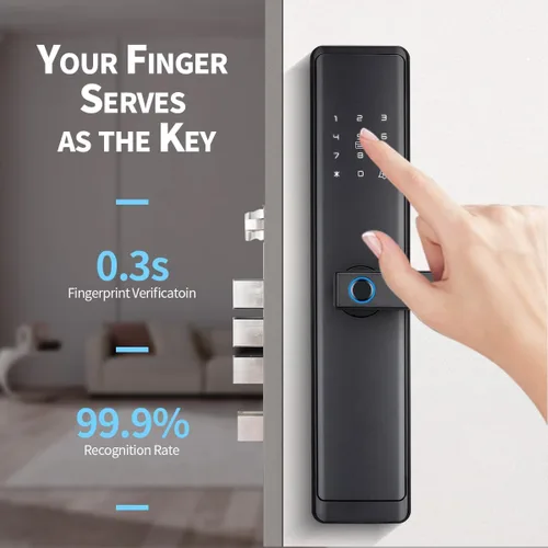Miniatura 2 de Sophies Cerradura inteligente de entrada sin llave con asa, cerradura de puerta WiFi, control de aplicación Tuya, cerrojo de huellas dactilares