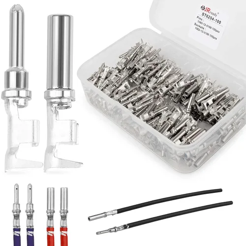 JRready Deutsch - Kit de terminales de conector DTP tamaño 12, clavijas macho 1060-12-0166/enchufes hembra 1062-12-0166 contactos estilo barril