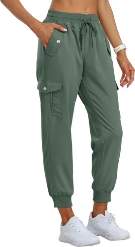 Miniatura 2 de MoFiz - Pantalones cargo para mujer de uso al aire libre, ligeros, joggers, con cintura elástica, pantalones deportivos, de senderismo, sudaderas