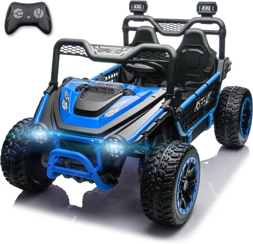 Miniatura 13 de Juguete XXL de 24 V, 7 Ah, 2 plazas, para niños grandes, con control remoto 4WD UTV para niños con asiento de 22 pulgadas, luces LED, reproductor
