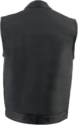 Miniatura 4 de Milwaukee Leather MLM3514 - Chaleco de cuero para hombre "Cool-Tec" estilo club