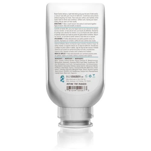Miniatura 6 de Billy Jealousy Acondicionador de barba sin enjuague para hombres con jugo de hoja de aloe y aceite de semilla de jojoba, suaviza el cabello