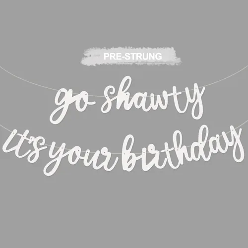 Miniatura 36 de BEISHIDA Cartel con texto en inglés «Go Shawty It's Your Birthday» con texto en inglés «No DIY Hip Hop» con tema de feliz cumpleaños, cartel de Rojo