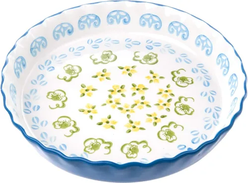 Molde de cerámica para pastel, plato para pastel para horno, 10 pulgadas, plato redondo para hornear (estilo campestre)