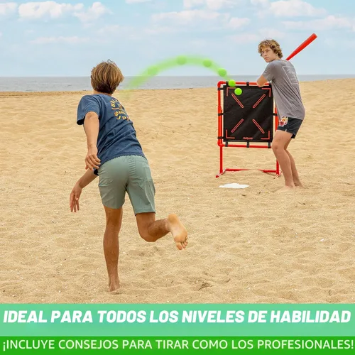 Miniatura 5 de GoSports LotBall Juego de Bate y Pelota de Béisbol para Patio Trasero - Juego de Béisbol de Plástico para Niños