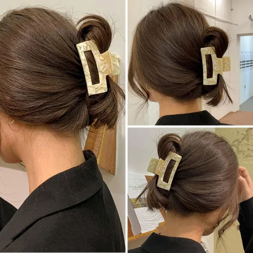 Miniatura 4 de Pinzas para el cabello de 3 pulgadas, diseño francés, pinza rectangular para el cabello para mujeres, damas y madres (paquete de 2)