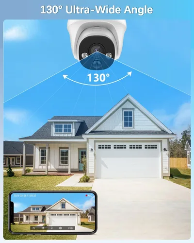 Miniatura 5 de 【Gran angular de 130° y 90 días de almacenamiento】Sistema de cámara de seguridad de cúpula con cable, sistemas de cámara de videovigilancia