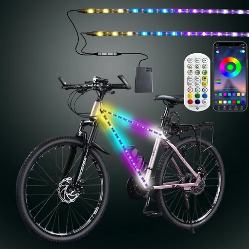 Miniatura 10 de Luces de bicicleta, se pueden recortar, impermeables, luces de bicicleta para montar por la noche, para niños, adultos, niños y niñas