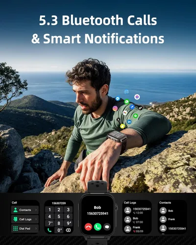 Miniatura 2 de Parsonver Smart Watch for Men Women GPS, 10-Day Battery Fitness Tracker with Bluetooth Calling, 100+ Sports Modes, Heart Rate, Sleep Monitor, Step